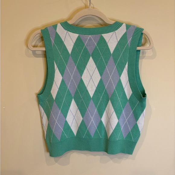 GARAGE ARGYLE VEST - NWT - Picture 2 of 3